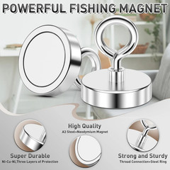 Neodymium Fishing Magnets Pulling Force Super Strong Round Rare Earth