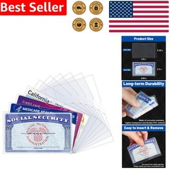 Transparent Plastic Sleeves 10x SSN Credit ID Medicare Driver Business Protector