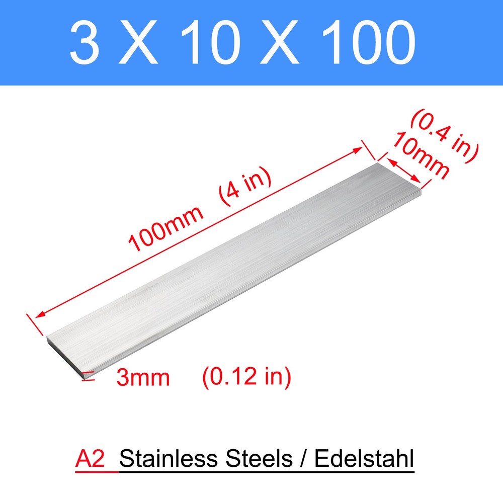 304 A2 Stainless Steel Flat Bar Plate Thick 3mm 4mm 5mm