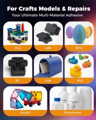 LEENEXUS Super Glue for Plastic, PLA, ABS, PETG, PC, ASA, Acrylic, PVC, Clear