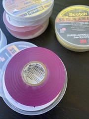 Scotch Vinyl Electrical Tape 35 Red Brown Yellow Gray Violet Lot Of 5