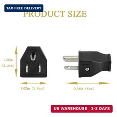 3 Prong Electric Plug Replacement Extension Cord Ends 125V 15A 2Pole 3Wire Male