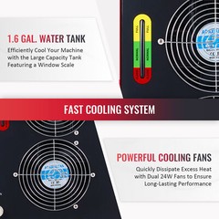 OMTech CW-5000 Industrial Water Chiller for CO2 Laser Engraving Cutting Machines