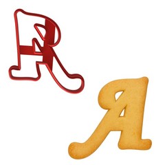 Mighty Gadget Fancy Cursive Letter A to Z Cookie Cutter – 4″ Tall Alphabet Bakin