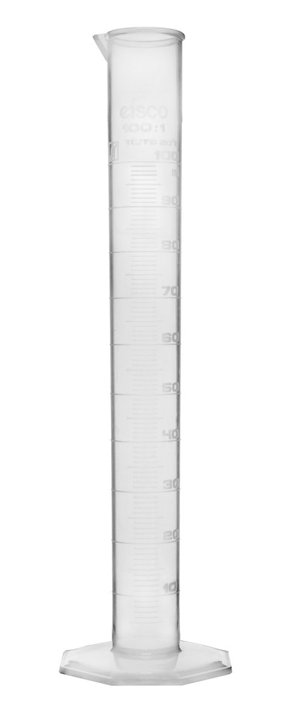 Eisco Labs 100ml Graduated Cylinder, Class B – Polypropylene