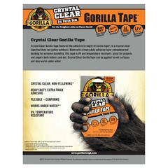 Gorilla Crystal Clear Tape – 1.88″ x 27 ft Roll, Strong Adhesion