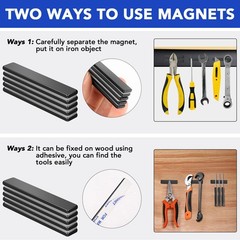 MIKEDE Neodymium Magnets, 5 Pack Black Super Strong Magnets Bar, Waterproof Heav