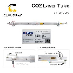 Cloudray 150W-180W CO2 Laser Tube for CO2 Cutting Machine W7 US Stock