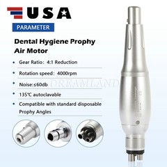 360° Swivel Dental Hygiene Prophy Handpiece Air Motor 4 Hole 4:1 Nose Cone