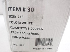 1000 Pack Dolphin Products 21″ White Polypropylene Non Woven Bouffant Caps 30