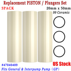 3×General Pump Replacement CERAMIC PISTON Plunger 20mm Fit Interpump GP 47040409
