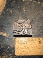 Print Block “ Football Player Kicking A Football “ Copper Face, Nice Details!