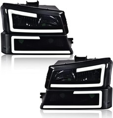 LED DRL Headlight Assembly Compatible with Chevy Silverado 1500 2500 3500 HD