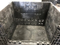 Used 48x45x42 Bulk Container HDPE 2 Drop Doors, Mixed Color & Black