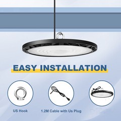 2 Pack 100W UFO Led High Bay Light Warehouse Factory Commercial Industrial Light