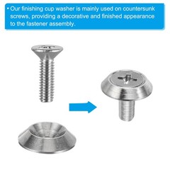 PATIKIL M5 Finish Countersunk Washer, 10pcs 18mm Dia. 3.5mm Tall Solid 304 St…