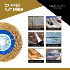 2Pcs 6″ INCH ROUND BRASS WIRE BRUSH WHEEL FOR BENCH GRINDER | RUST/PAINT REMOVAL