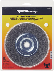6 inch Wire Bench Wheel Brush, Coarse Crimped with 1/2-Inch and 5/8-Inch Arbor,