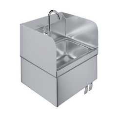 Stainless Steel Hands-Free Wall-Mounted Hand Sink 17 in x 15 in with Double Knee