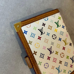 Louis Vuitton Monogram Multicolor Notebook Cover R20896 White Planner Cover Auth