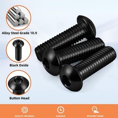 3/8-16 x 2 Button Head Socket Cap Screws, 10 PCS