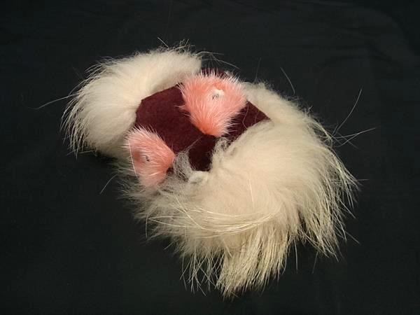 FENDI Bag Bug’s Monster Fur Keychain Keyring Charm Beige X Multicolor Fm3138