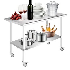 Commercial 48″x24″ Stainless Steel Work Table Room Equipment Food Prep Table