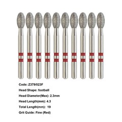 Dental Diamond Bur Zirconia Cutting Bur Round Football FG Fine Medium Grit Z856