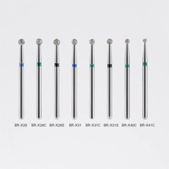 Dental Diamond Burs Drill Ball Round Type 25mm FG 1.6mm For High Speed Handpiece