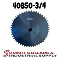 Summit Collars, #40 Roller Chain Sprocket B Type 3/4″ Bore 50 Tooth