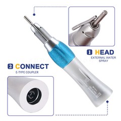 Dental Surgical Straight Handpiece 1:1 NoseCone With External Nozzle Pipe