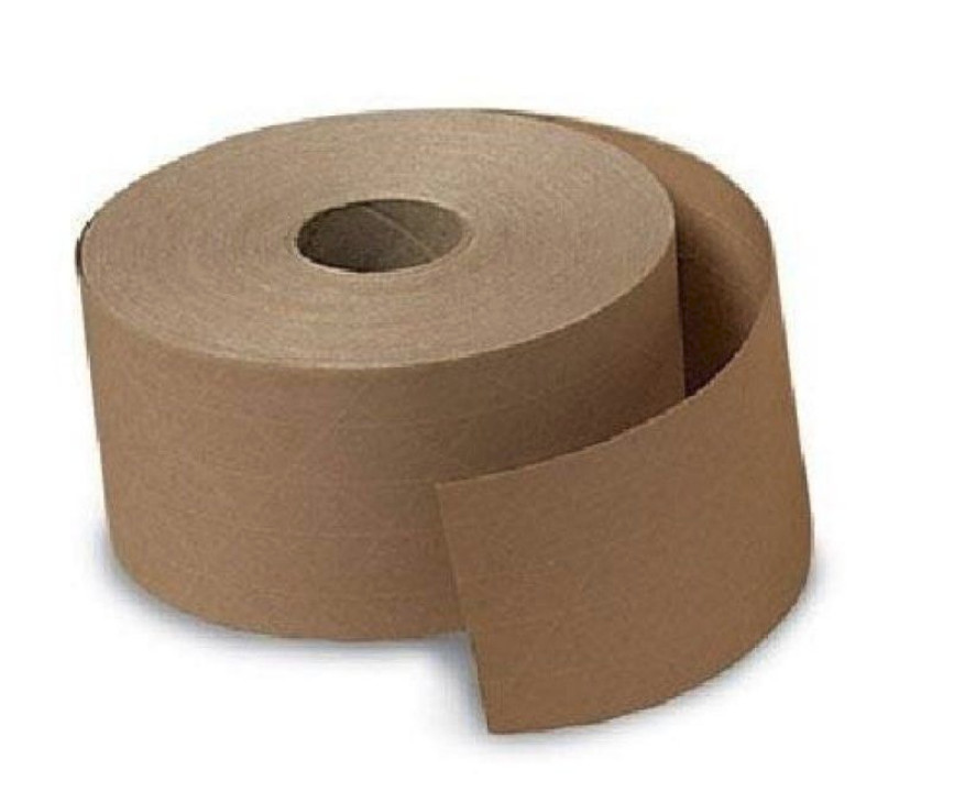4 ROLLS 2.75in 70mm x 375ft Reinforced Gummed Kraft Paper Tape Water Activated