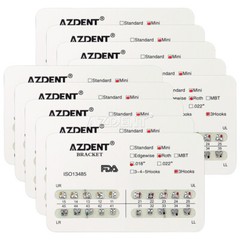AZDENT Dental Orthodontic Brackets Metal Braces Mini Roth/MBT .022 Hooks 345/3