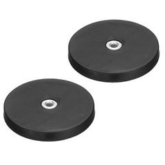 2Pcs 2.6″ Rubber Coated Magnets 44LBS Magnet Base with 1/4″-20 Female Threaded