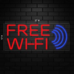 Free Wi Fi Sign for Business Displays | LED Flex Neon | 32″W x 13″H x 1″D