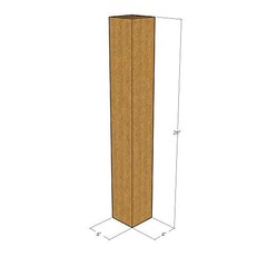 50 4x4x28 Kraft Brown Corrugated Shipping Boxes 32 ECT Single-Wall New