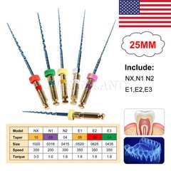 6 limas endodónticas de motor rotatorio Super NiTi dental 25mm CE FDA