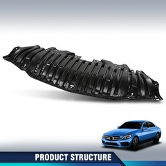 Front Engine Splash Shield for C300 2016-2021 2055200000-PFM Black