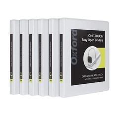 3 Ring Binders, 0.5 Inch One-Touch Easy Open D Rings, Durable Binders for School