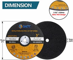 25 Pack Cut Off Wheels 3″ x1/32″x3/8″ Arbor Metal Cutting Disc Die Grinder Tool