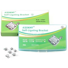 AZDENT Dental Ortho SelfLigating Brackets Braces Metal Mini Roth.022 Hooks 345