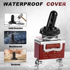 4-Pack Toggle Switches, SPST On/Off 2-Pin, 12V DC 30A Heavy Duty Waterproof Togg