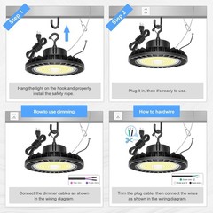 LED High Bay Light 200W 30000LM Dimmable AC100-277V 5000K, US Plug Listed