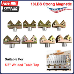“V”Shape Fixture Pin For Welding Tables, Contains Two Strong Magnets (Pack of 8)