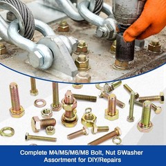 1020PCS Grade 8.8 Metric Bolt Assortment Kit -M4 M5 M6 M8 Heavy Duty Hex Bolts