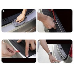 Universal Car Rear Bumper Protector Guard Black Rubber Anti-Scratch Trim Cover