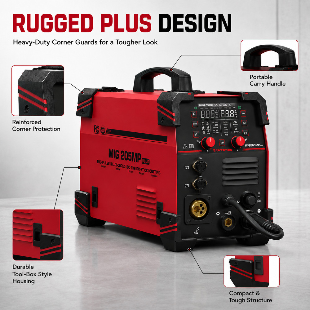 ARCCAPTAIN iControl 205A MIG Welder 9 IN 1 Plasma Cutter 120V/240V Dual Voltage