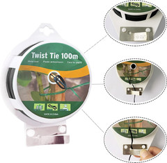 Twist Tie, 328 Feet (100M), Black Cable Ties with Cutter, Garden Plant Ties Reus