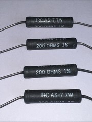 200 Ohm 7 Watt Resistors 1% Tol New Lot of 4 By IRC. IRC AS-7