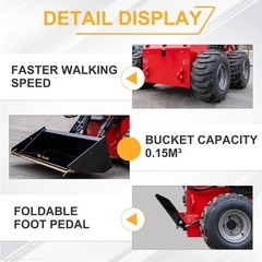Free Ship MS380 Wheeled Mini Skid Steer Loader 23HP EPA Dual Pumps Gas Engine